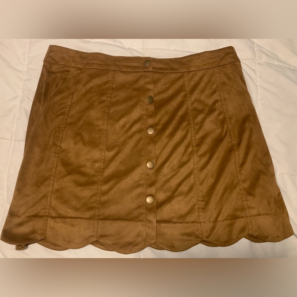 Suede style mini skirt